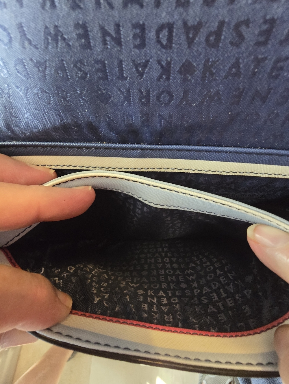 Kate Spade NWO Tags Striped Crossbody & Wallet Set in Blue, White, Pink, Black - Picture 7 of 7